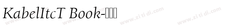 KabelItcT Book字体转换